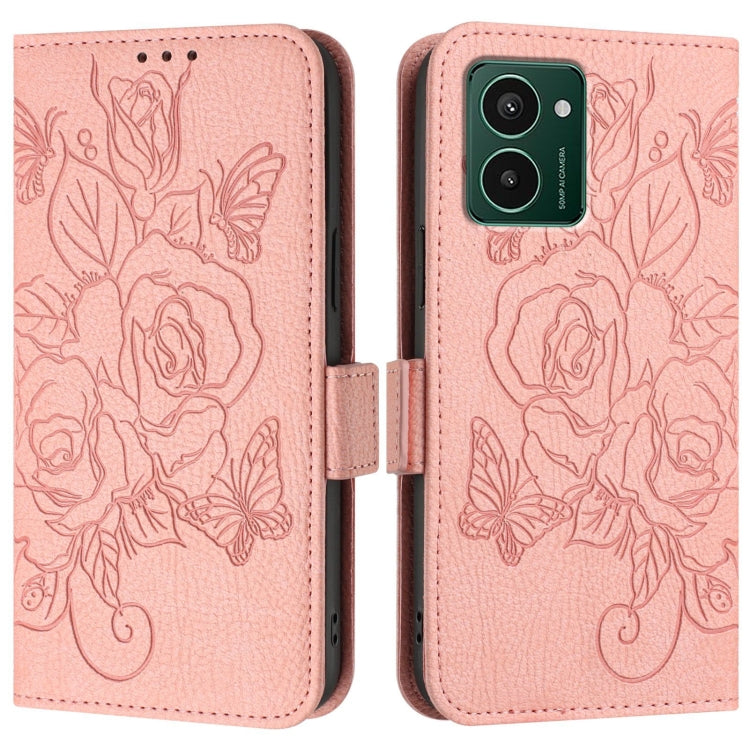 For HMD Pulse Pro Embossed Rose RFID Anti-theft Leather Phone Case