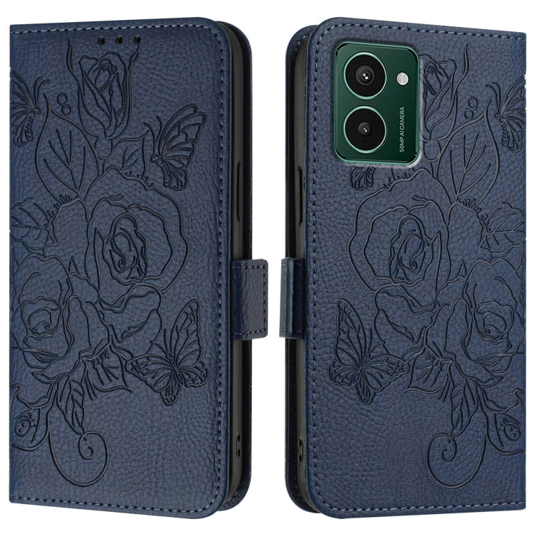 For HMD Pulse Pro Embossed Rose RFID Anti-theft Leather Phone Case