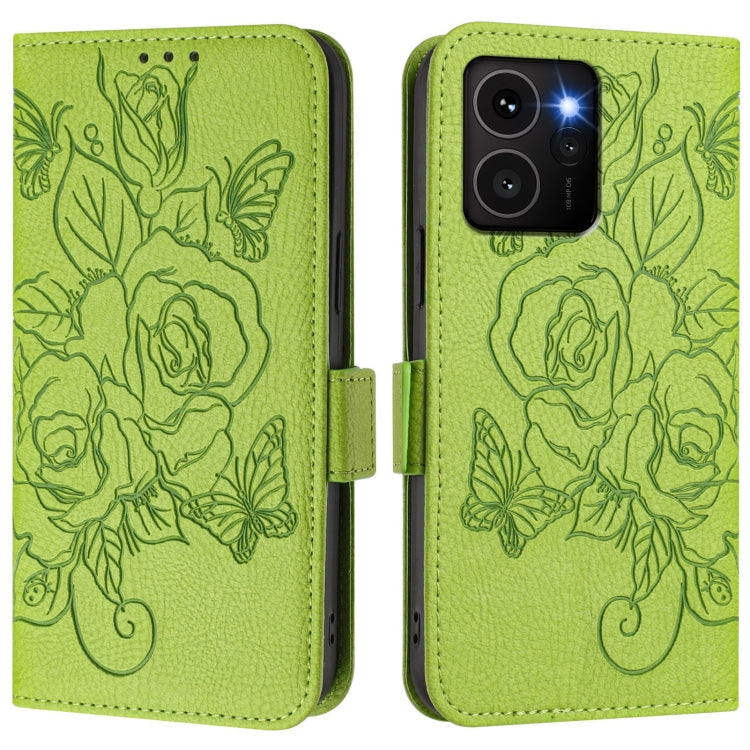 For HMD Skyline Embossed Rose RFID Anti-theft Leather Phone Case
