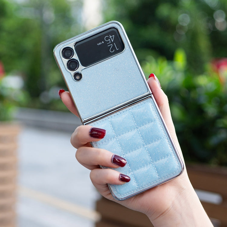 For Samsung Galaxy Z Flip3 Electroplating Square Glitter PU Phone Case