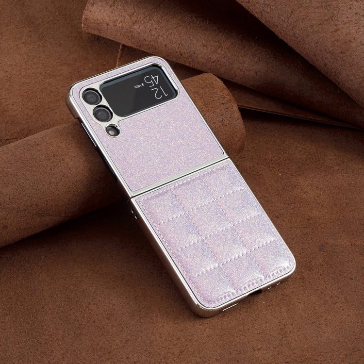 For Samsung Galaxy Z Flip3 Electroplating Square Glitter PU Phone Case