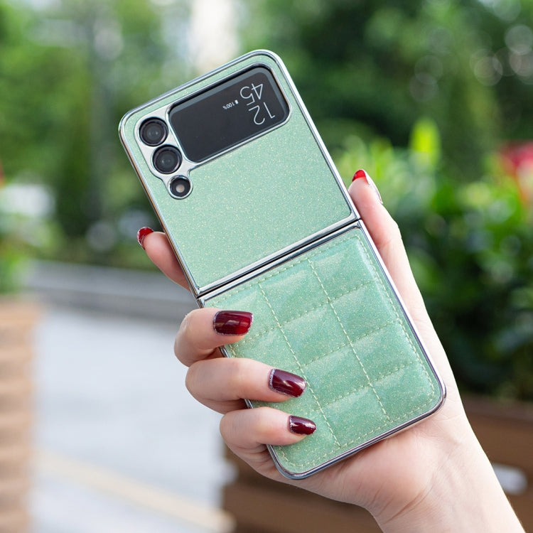 For Samsung Galaxy Z Flip3 Electroplating Square Glitter PU Phone Case
