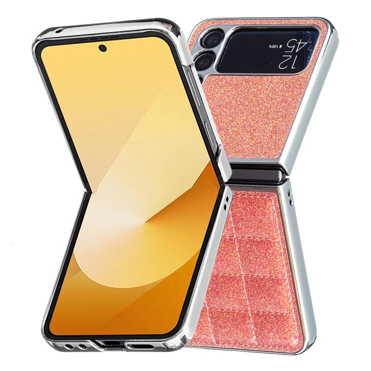 For Samsung Galaxy Z Flip3 Electroplating Square Glitter PU Phone Case