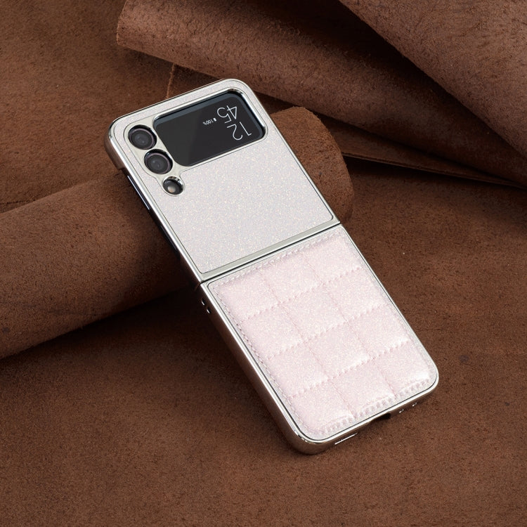 For Samsung Galaxy Z Flip4 Electroplating Square Glitter PU Phone Case