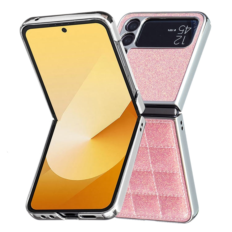 For Samsung Galaxy Z Flip4 Electroplating Square Glitter PU Phone Case