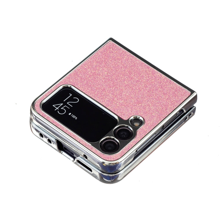 For Samsung Galaxy Z Flip4 Electroplating Square Glitter PU Phone Case