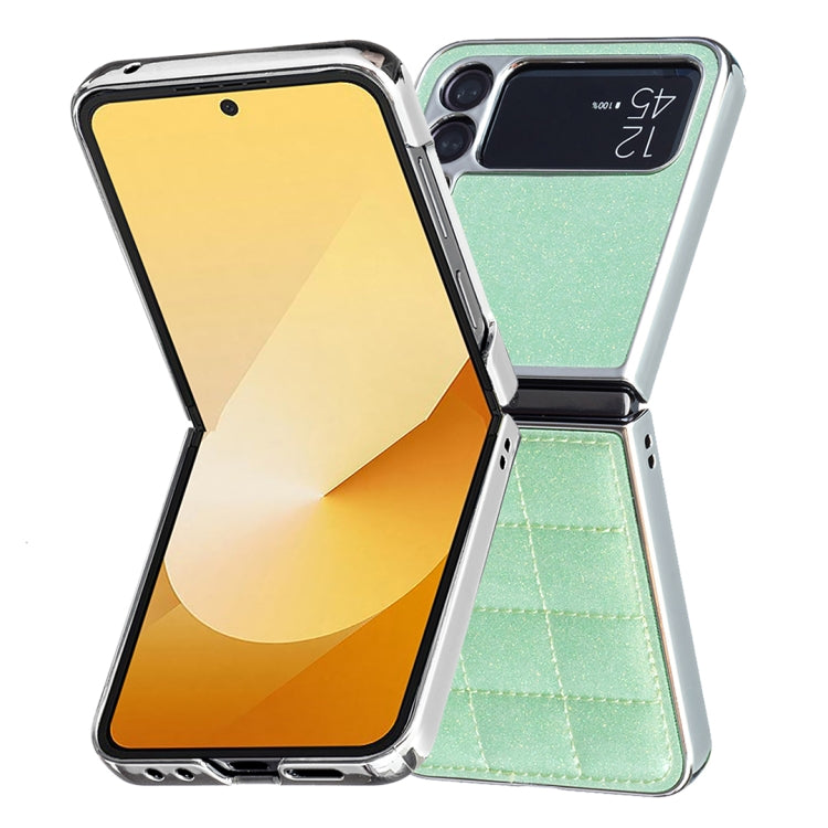 For Samsung Galaxy Z Flip4 Electroplating Square Glitter PU Phone Case