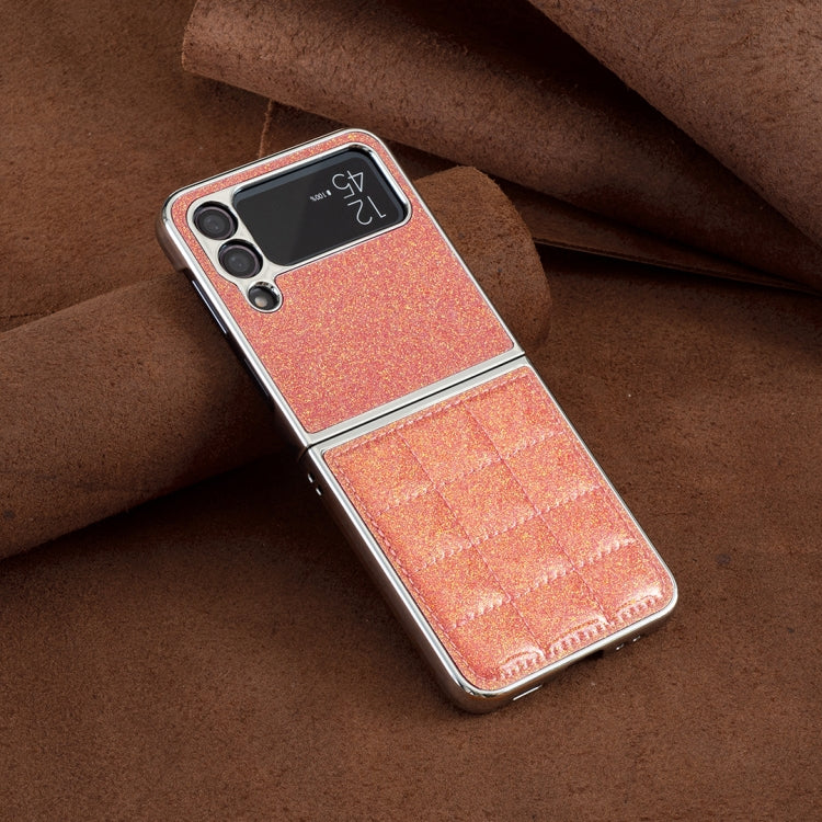 For Samsung Galaxy Z Flip4 Electroplating Square Glitter PU Phone Case