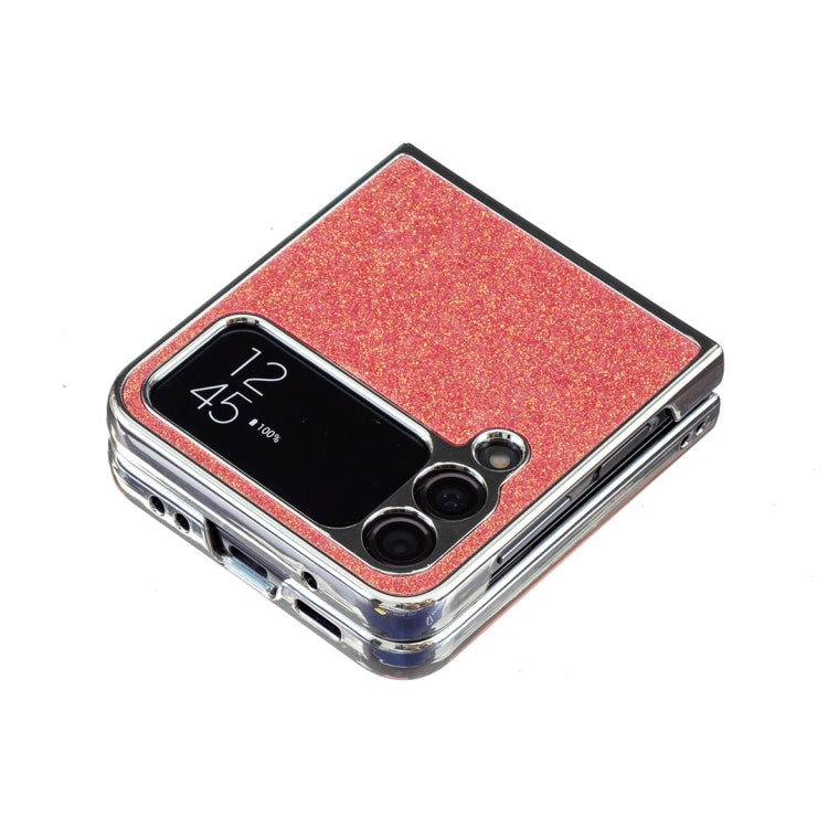 For Samsung Galaxy Z Flip4 Electroplating Square Glitter PU Phone Case