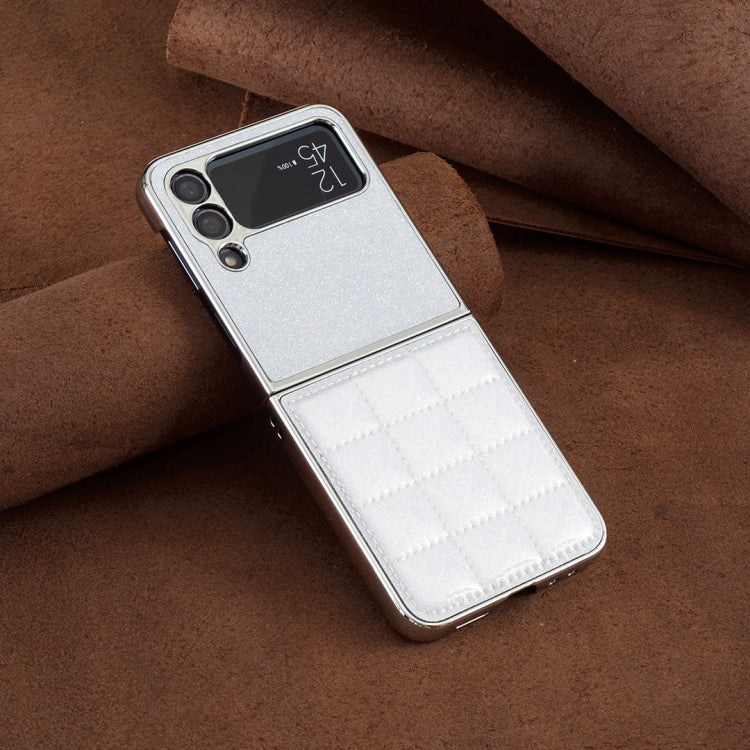 For Samsung Galaxy Z Flip4 Electroplating Square Glitter PU Phone Case