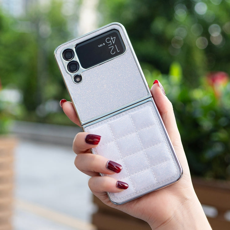 For Samsung Galaxy Z Flip4 Electroplating Square Glitter PU Phone Case