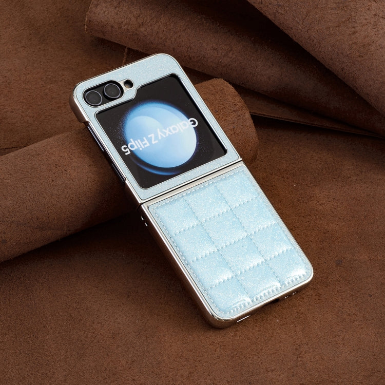 For Samsung Galaxy Z Flip5 Electroplating Square Glitter PU Phone Case