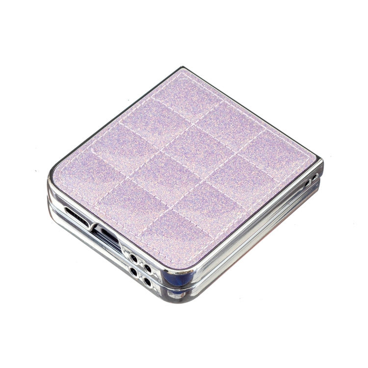 For Samsung Galaxy Z Flip5 Electroplating Square Glitter PU Phone Case