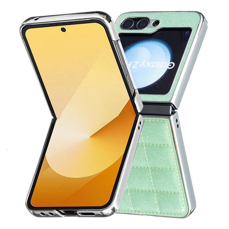For Samsung Galaxy Z Flip5 Electroplating Square Glitter PU Phone Case