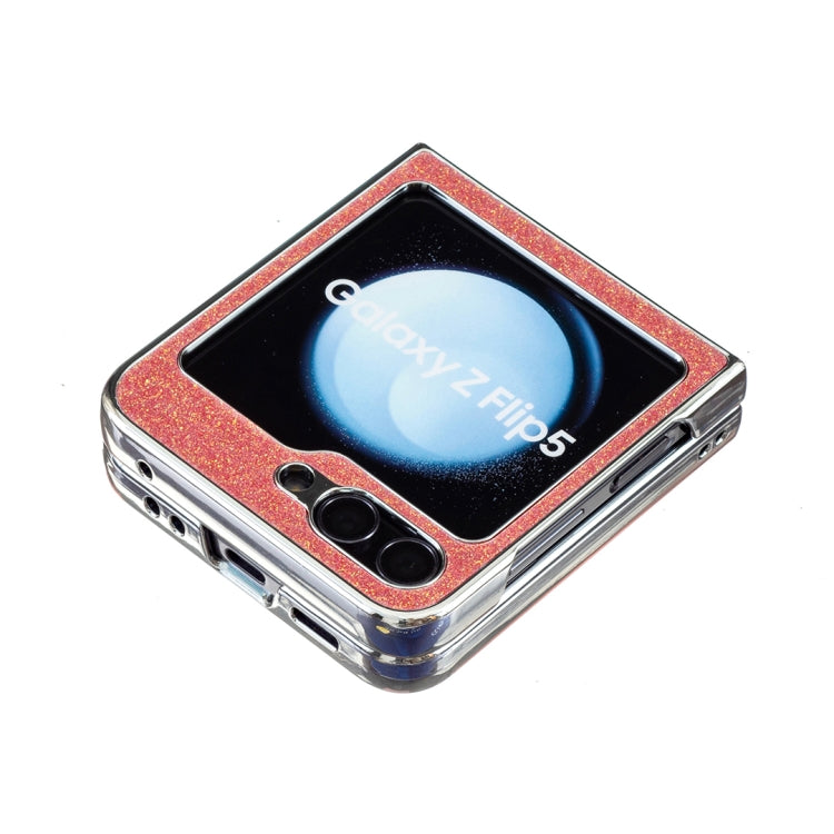 For Samsung Galaxy Z Flip5 Electroplating Square Glitter PU Phone Case