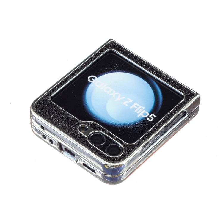 For Samsung Galaxy Z Flip5 Electroplating Square Glitter PU Phone Case
