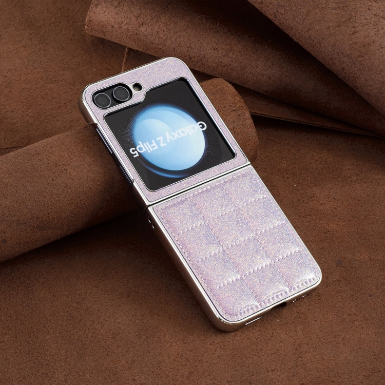 For Samsung Galaxy Z Flip6 / Flip7 FE Electroplating Square Glitter PU Phone Case