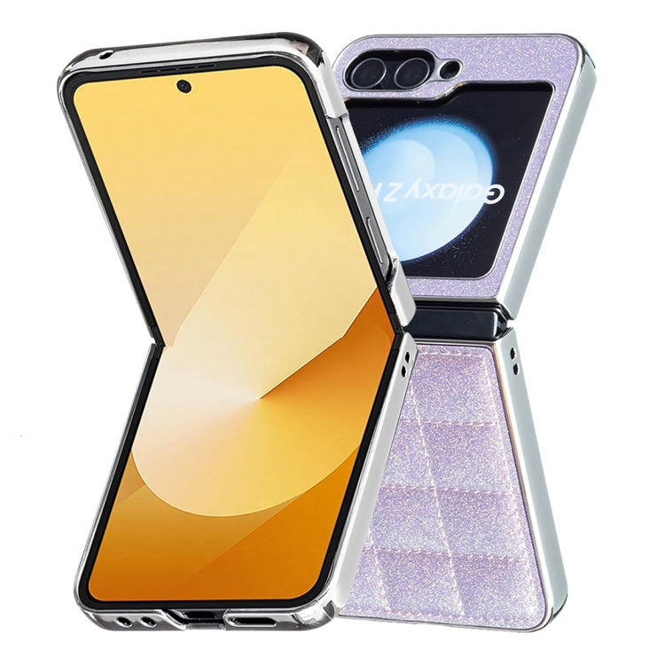 For Samsung Galaxy Z Flip6 / Flip7 FE Electroplating Square Glitter PU Phone Case