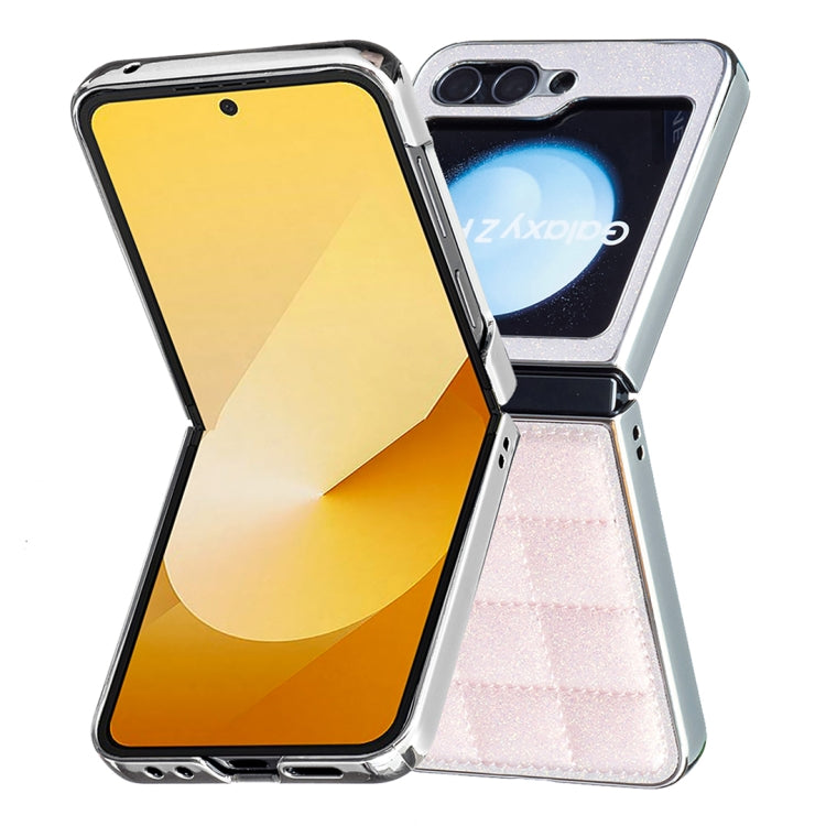 For Samsung Galaxy Z Flip6 / Flip7 FE Electroplating Square Glitter PU Phone Case