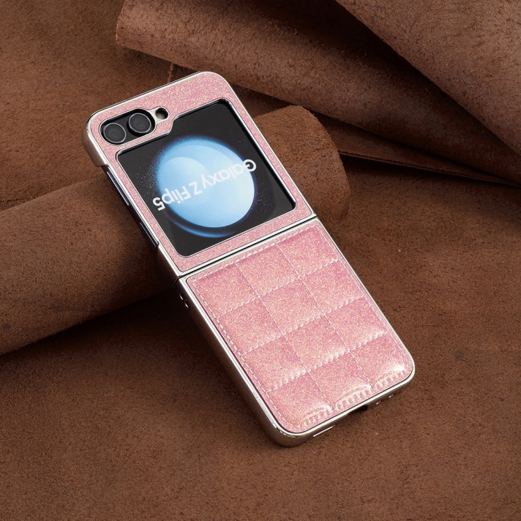 For Samsung Galaxy Z Flip6 / Flip7 FE Electroplating Square Glitter PU Phone Case
