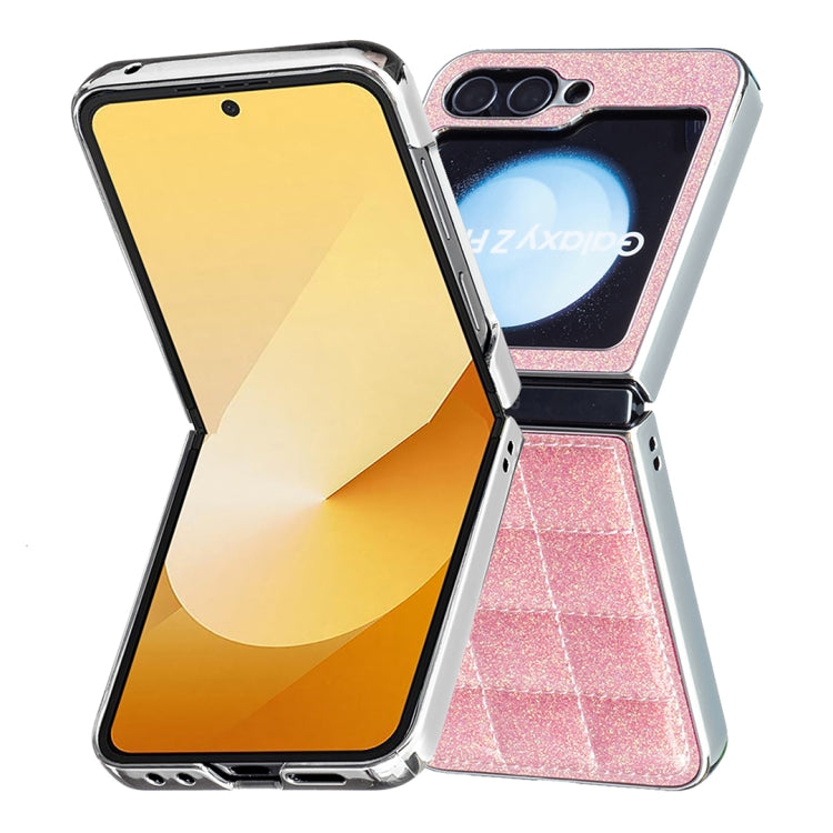 For Samsung Galaxy Z Flip6 / Flip7 FE Electroplating Square Glitter PU Phone Case