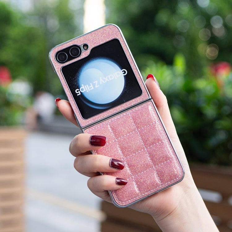 For Samsung Galaxy Z Flip6 / Flip7 FE Electroplating Square Glitter PU Phone Case