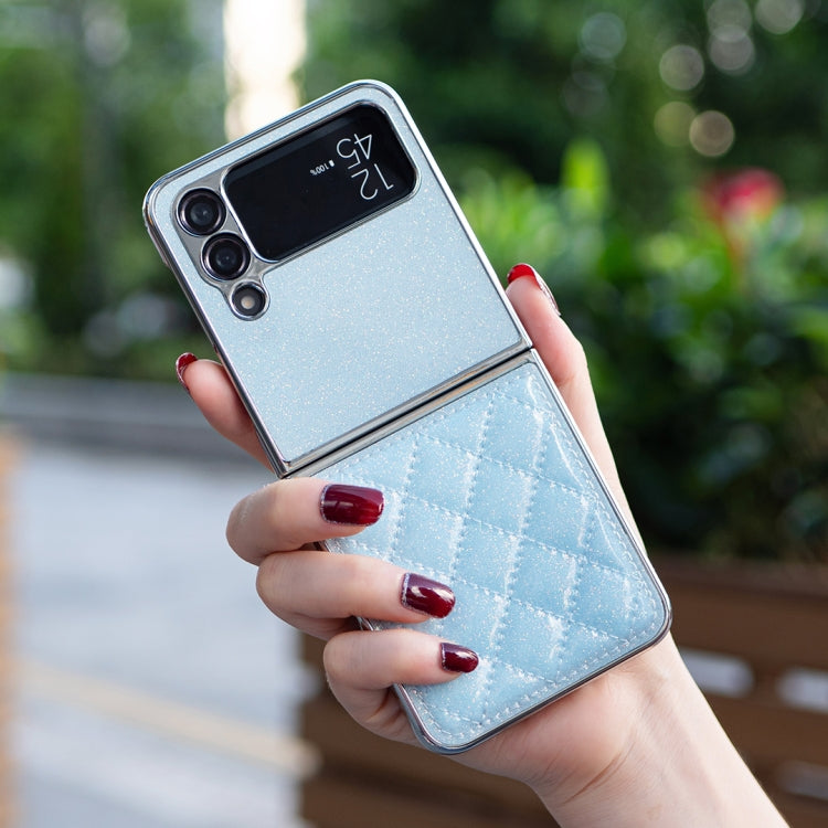 For Samsung Galaxy Z Flip3 Electroplating Rhombic Glitter PU Phone Case