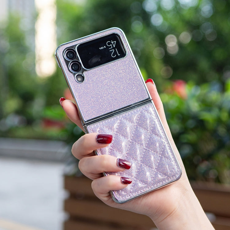 For Samsung Galaxy Z Flip3 Electroplating Rhombic Glitter PU Phone Case