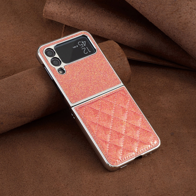 For Samsung Galaxy Z Flip3 Electroplating Rhombic Glitter PU Phone Case