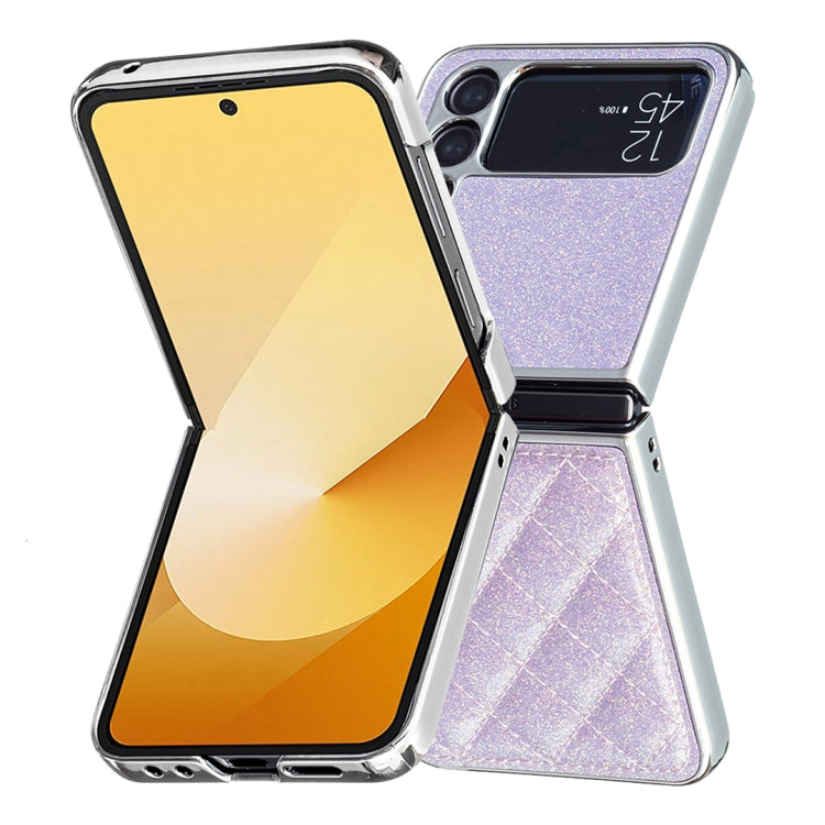 For Samsung Galaxy Z Flip4 Electroplating Rhombic Glitter PU Phone Case