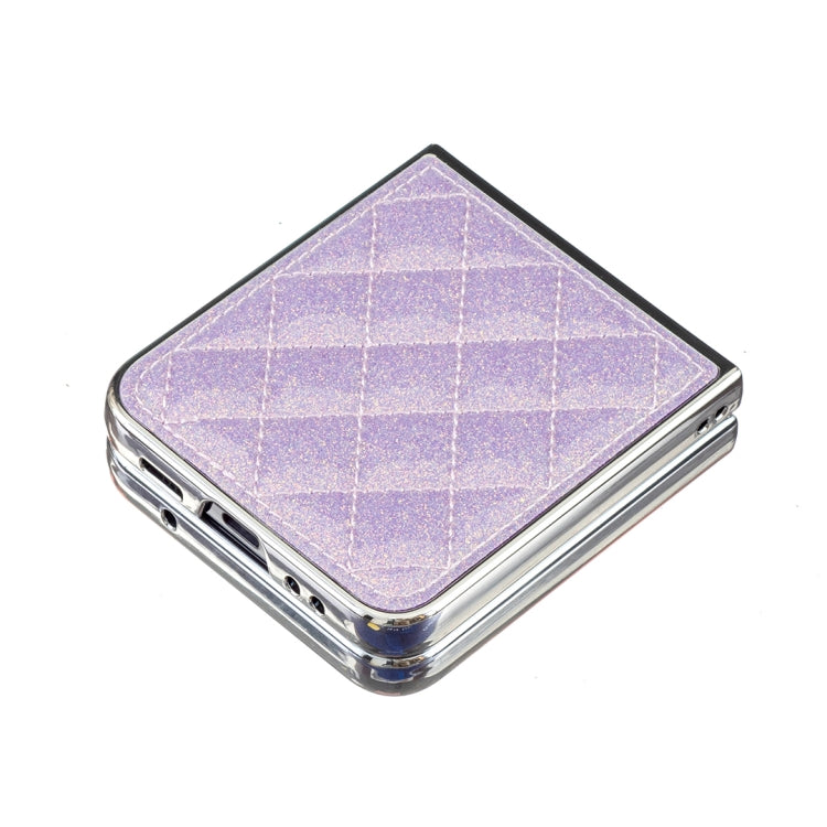 For Samsung Galaxy Z Flip4 Electroplating Rhombic Glitter PU Phone Case