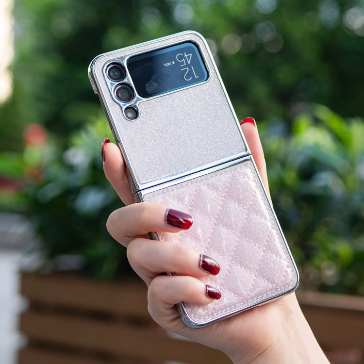 For Samsung Galaxy Z Flip4 Electroplating Rhombic Glitter PU Phone Case