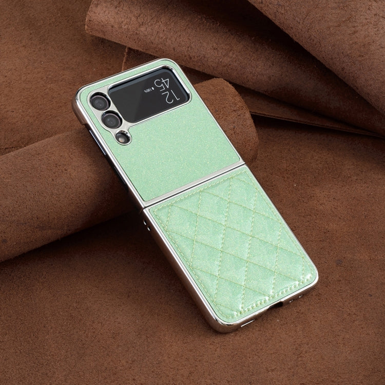 For Samsung Galaxy Z Flip4 Electroplating Rhombic Glitter PU Phone Case