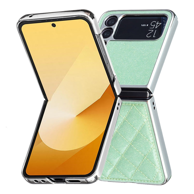 For Samsung Galaxy Z Flip4 Electroplating Rhombic Glitter PU Phone Case