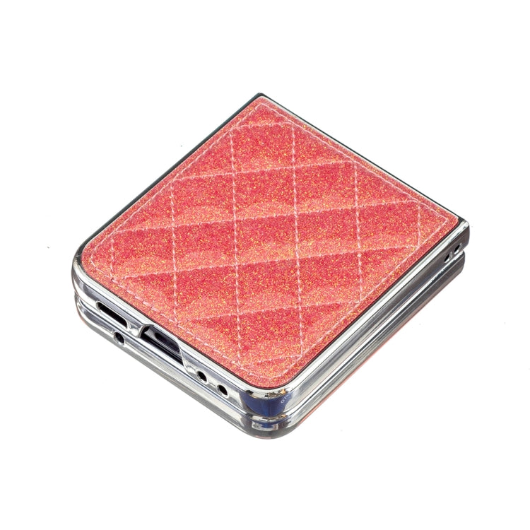 For Samsung Galaxy Z Flip4 Electroplating Rhombic Glitter PU Phone Case