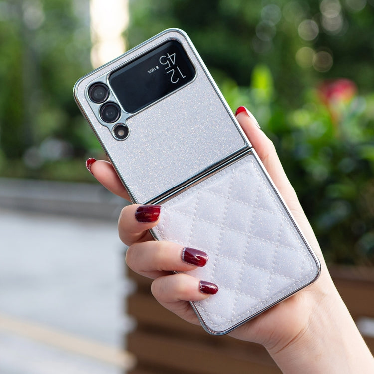 For Samsung Galaxy Z Flip4 Electroplating Rhombic Glitter PU Phone Case