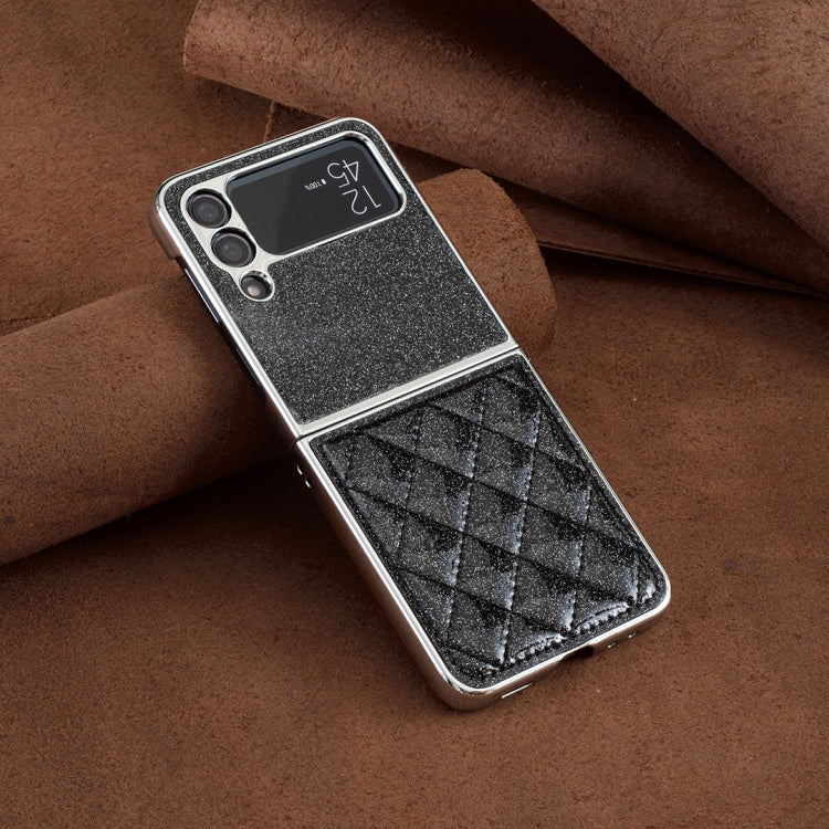 For Samsung Galaxy Z Flip4 Electroplating Rhombic Glitter PU Phone Case