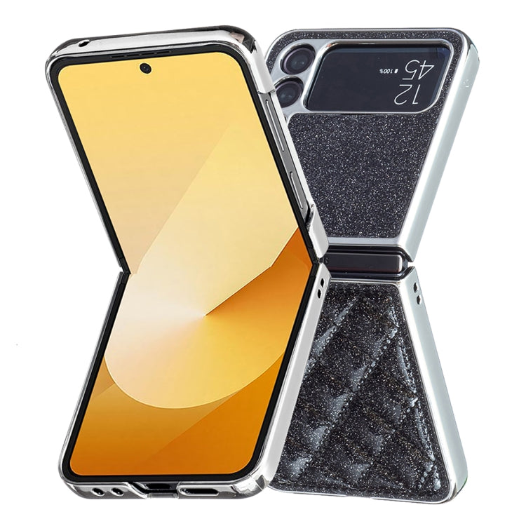 For Samsung Galaxy Z Flip4 Electroplating Rhombic Glitter PU Phone Case