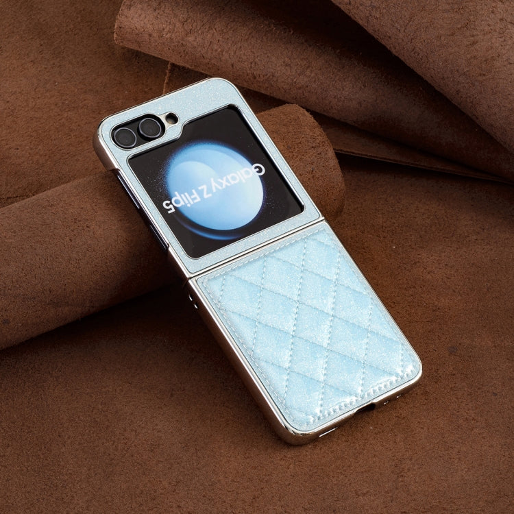 For Samsung Galaxy Z Flip5 Electroplating Rhombic Glitter PU Phone Case