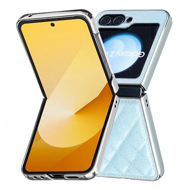 For Samsung Galaxy Z Flip5 Electroplating Rhombic Glitter PU Phone Case