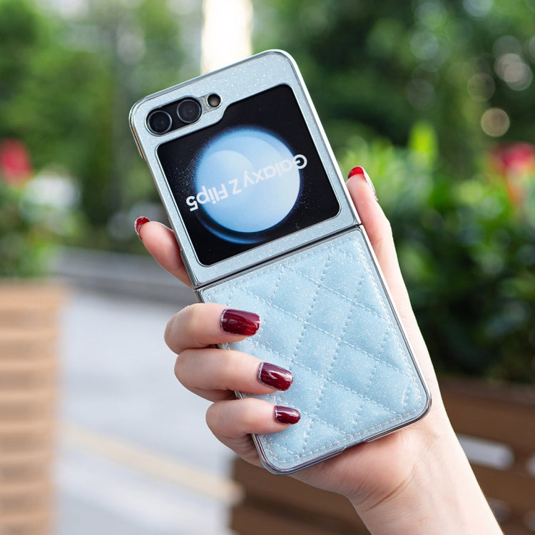 For Samsung Galaxy Z Flip5 Electroplating Rhombic Glitter PU Phone Case