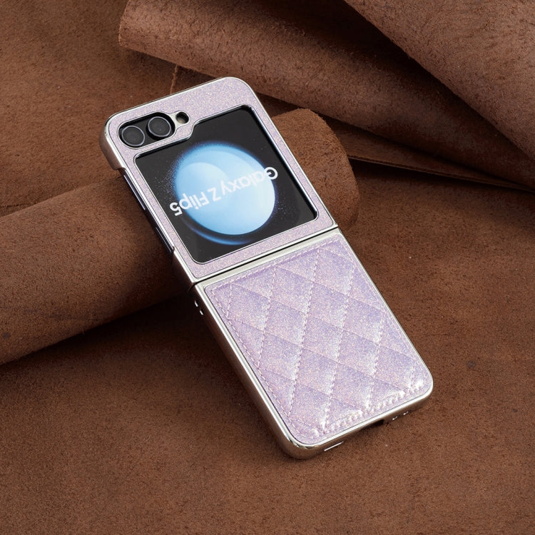 For Samsung Galaxy Z Flip5 Electroplating Rhombic Glitter PU Phone Case