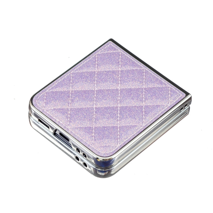 For Samsung Galaxy Z Flip5 Electroplating Rhombic Glitter PU Phone Case