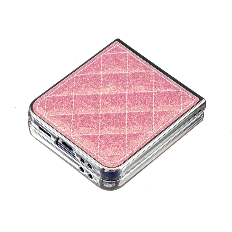 For Samsung Galaxy Z Flip5 Electroplating Rhombic Glitter PU Phone Case