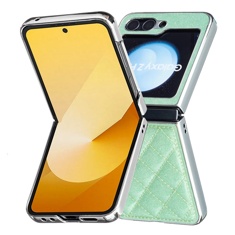 For Samsung Galaxy Z Flip5 Electroplating Rhombic Glitter PU Phone Case