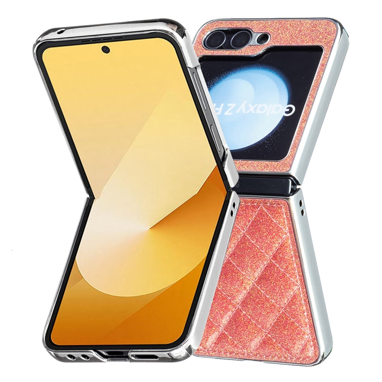 For Samsung Galaxy Z Flip5 Electroplating Rhombic Glitter PU Phone Case