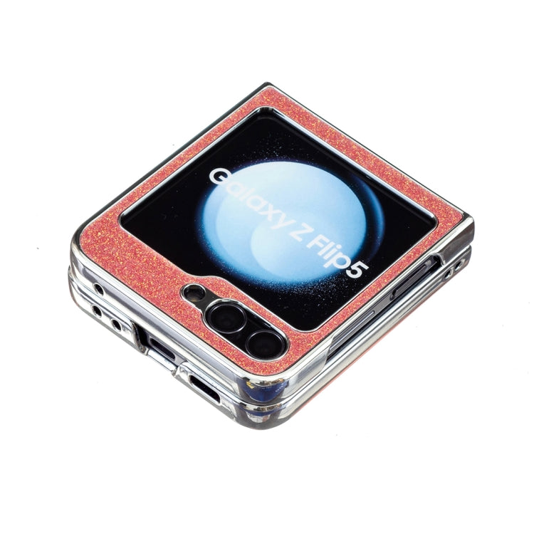 For Samsung Galaxy Z Flip5 Electroplating Rhombic Glitter PU Phone Case