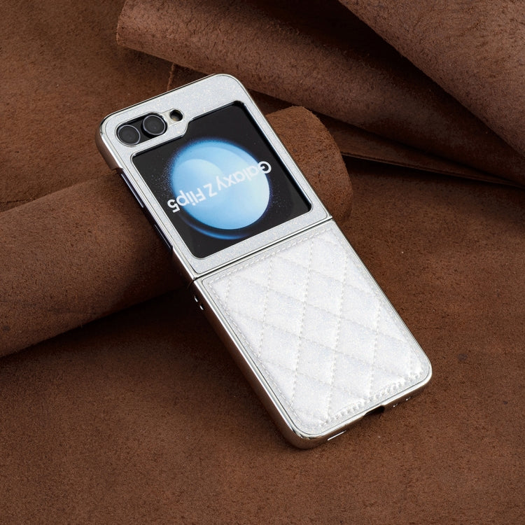 For Samsung Galaxy Z Flip5 Electroplating Rhombic Glitter PU Phone Case