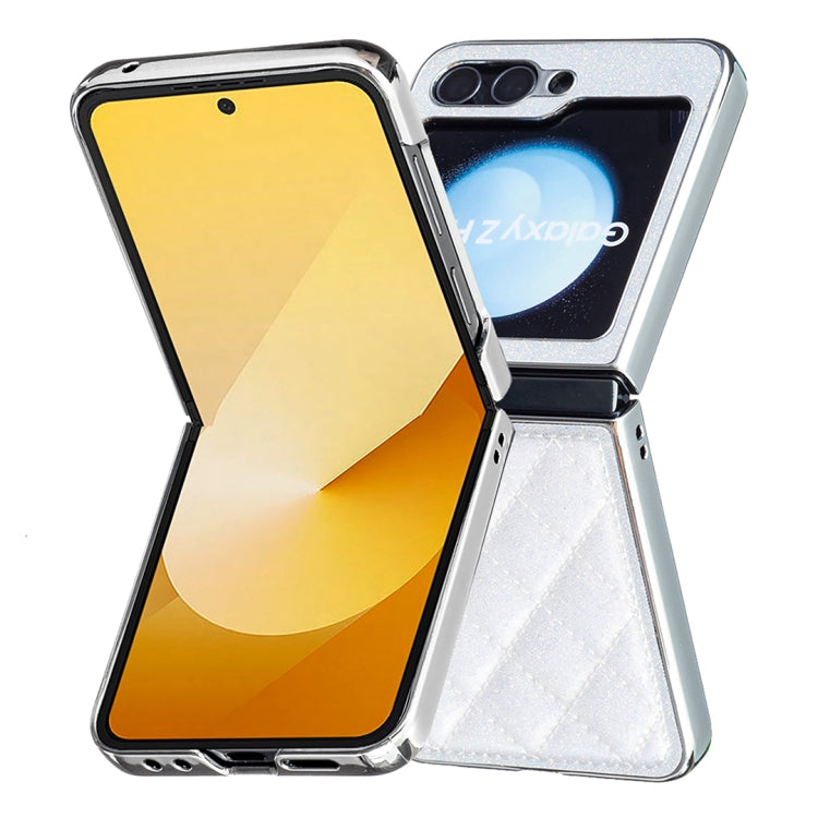 For Samsung Galaxy Z Flip5 Electroplating Rhombic Glitter PU Phone Case