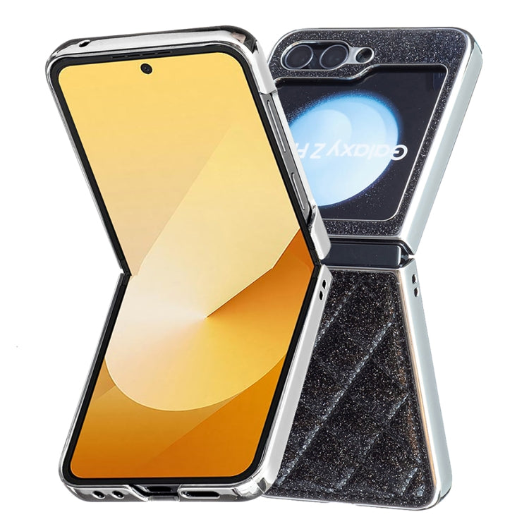 For Samsung Galaxy Z Flip5 Electroplating Rhombic Glitter PU Phone Case